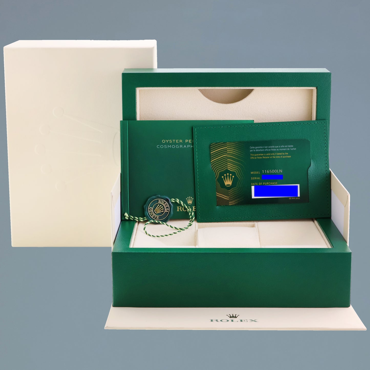 2023 NEW PAPERS 116500LN Rolex Daytona Black Ceramic 40mm Steel Watch Box