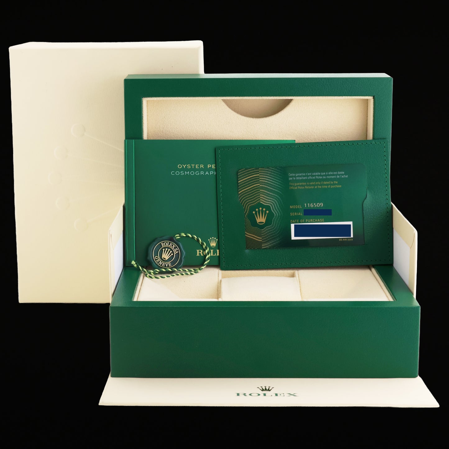 2023 NEW PAPERS Rolex Daytona Blue Dial Chrono 116509 Cosmograph White Gold Watch
