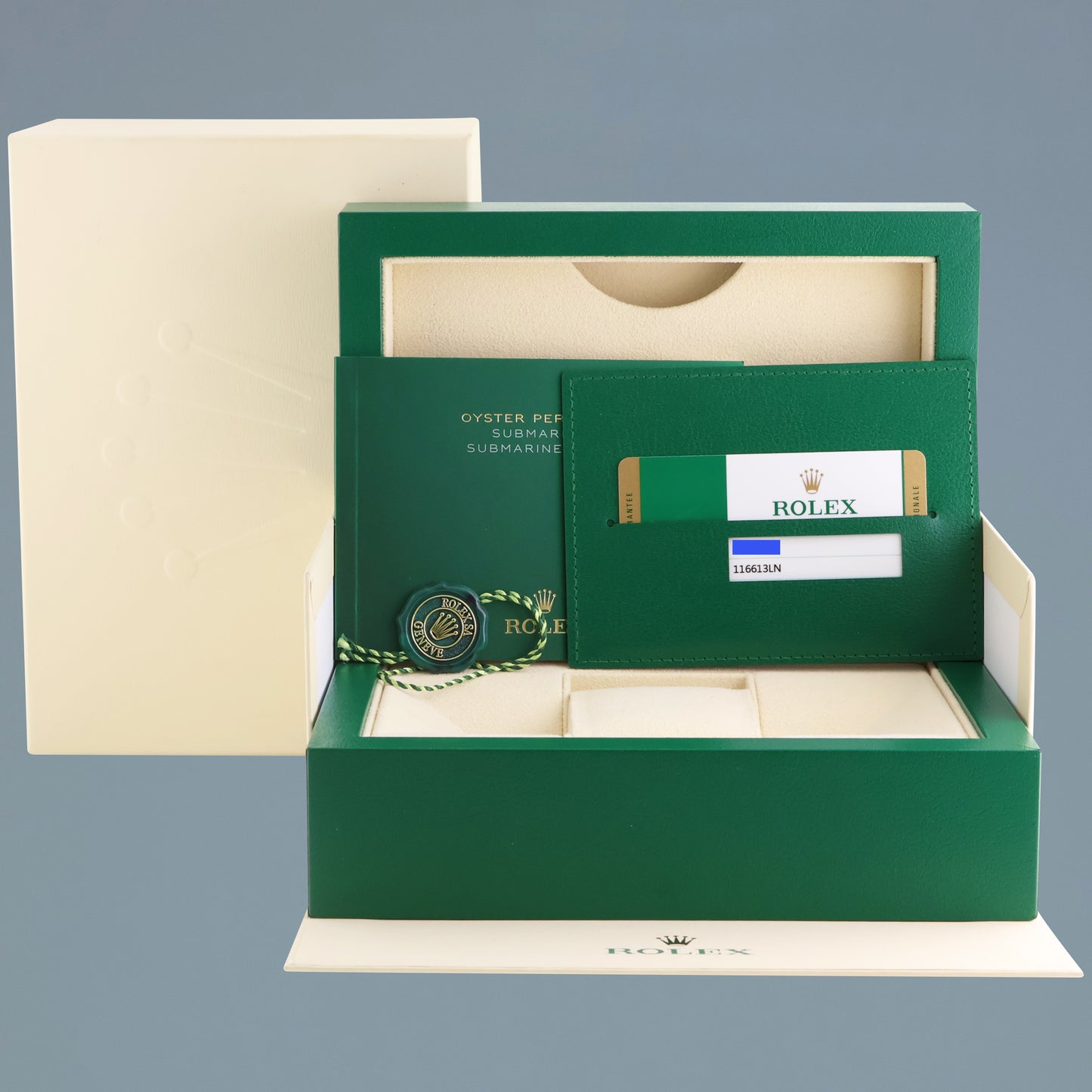 2017 PAPERS Rolex Submariner 116613 Two Tone Steel Yellow Gold Black Ceramic Watch