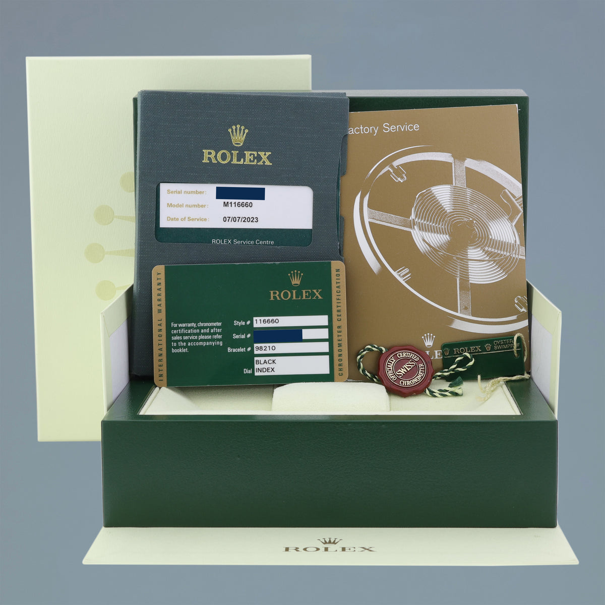 MINT 2024 RSC Papers Rolex Sea-Dweller DEEPSEA 116660 Steel 44mm Black Watch Box