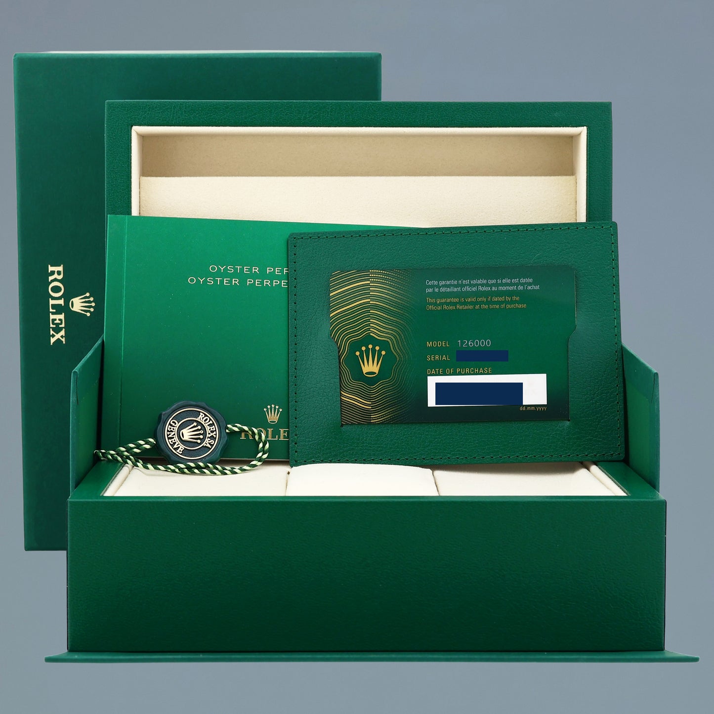 2025 NEW PAPERS Rolex Oyster Perpetual 126000 36mm Lavender Dial Watch Box