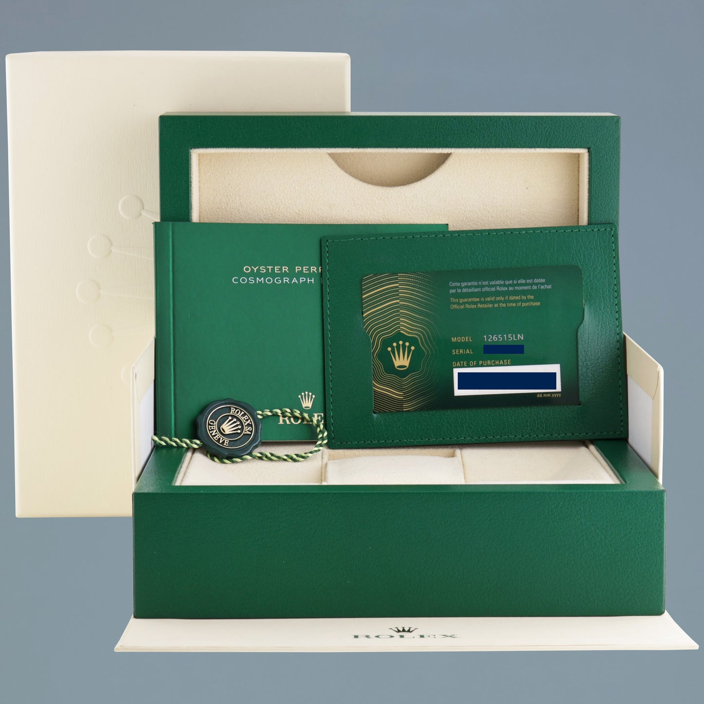 FEB 2025 NEW PAPERS Rolex Daytona Rose Gold 126515LN Ceramic Sundust Watch Box