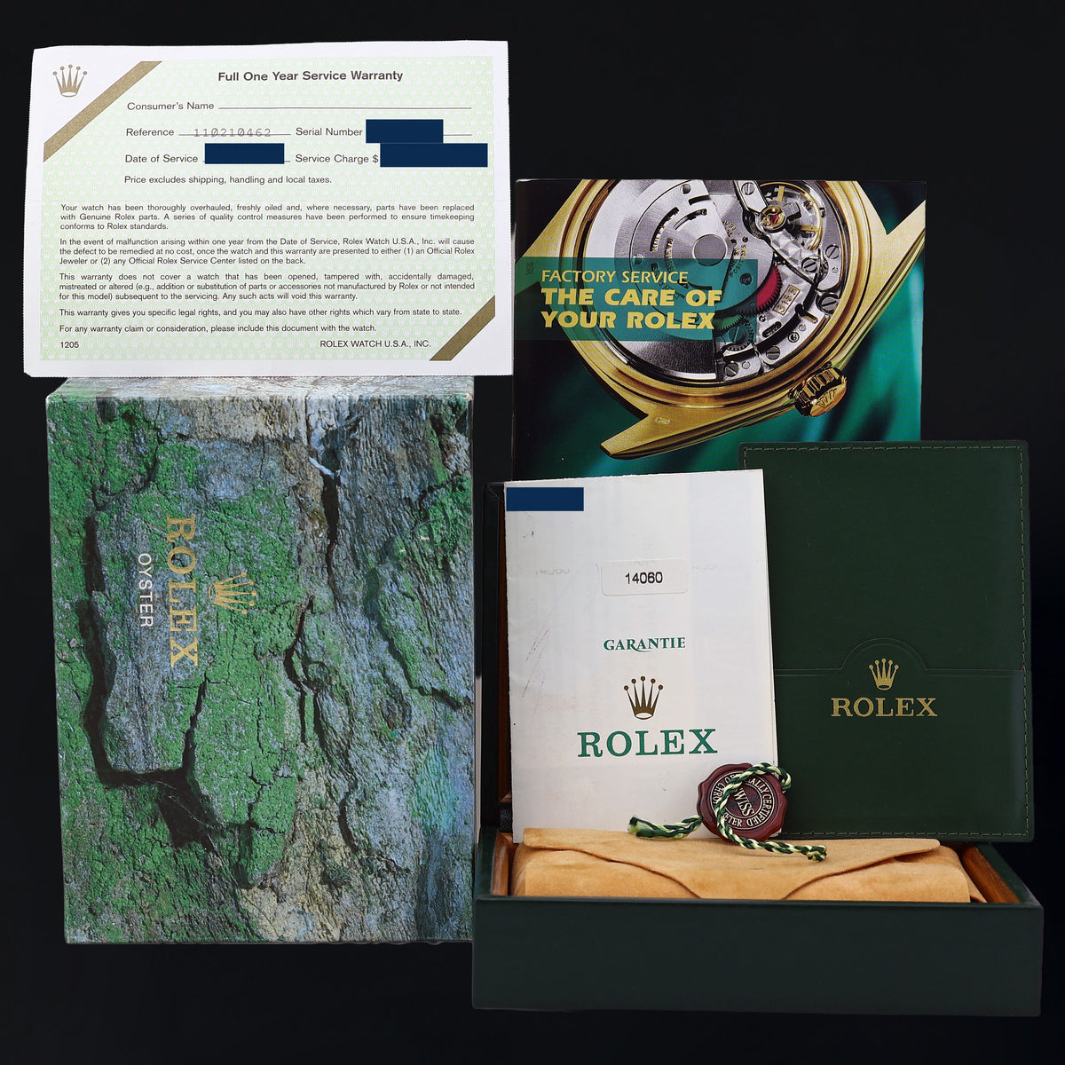 2001 MINT PAPERS Rolex Submariner No-Date 2 Line Dial 14060 Steel Black 40mm Watch Box