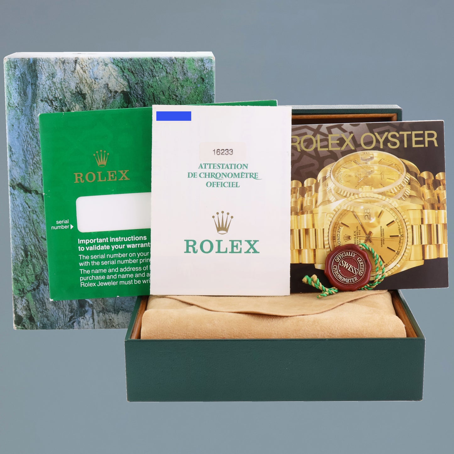 PAPERS DIAMOND Pearl Rolex DateJust 16233 Two-Tone Yellow Gold Jubilee Watch Box