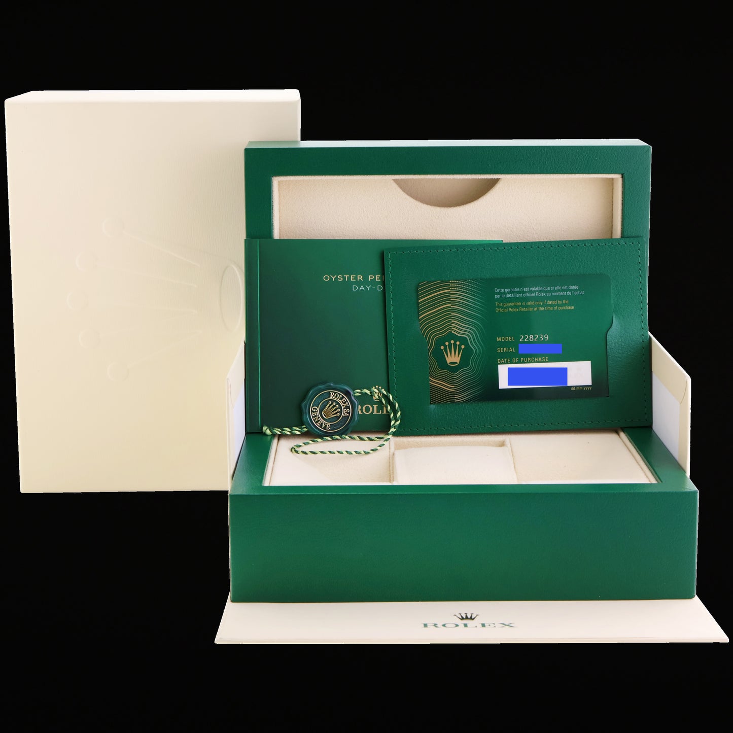 2021 MINT Papers Rolex Day Date 40 White Gold President GREEN OLIVE 228239 Watch
