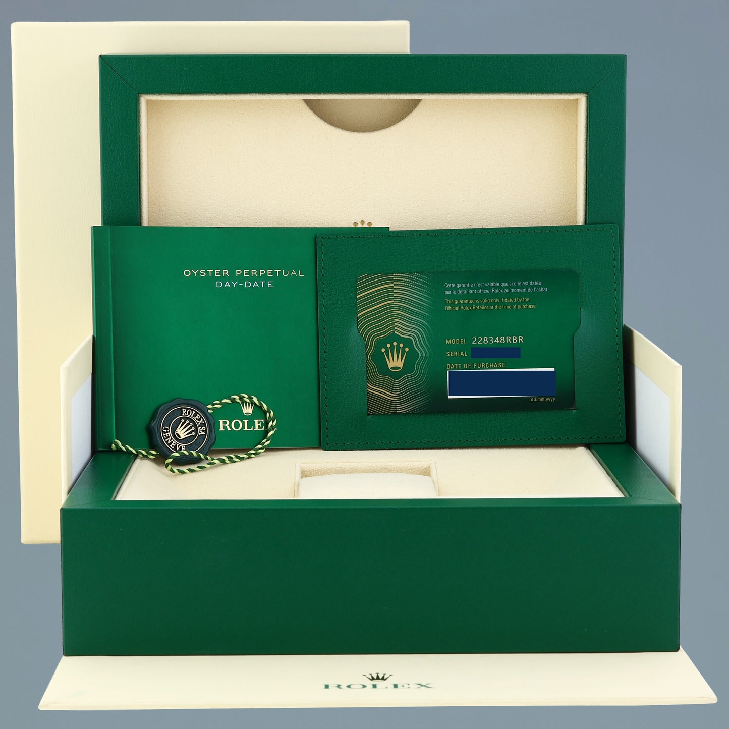 NEW PAPERS Rolex Day Date 40 Yellow Gold President Champange Diamond 228348 Watch