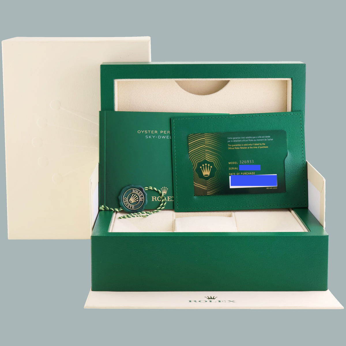 2020 NEW PAPERS Rolex Sky-Dweller 326933 Black Two Tone Gold Steel 42mm Watch Box
