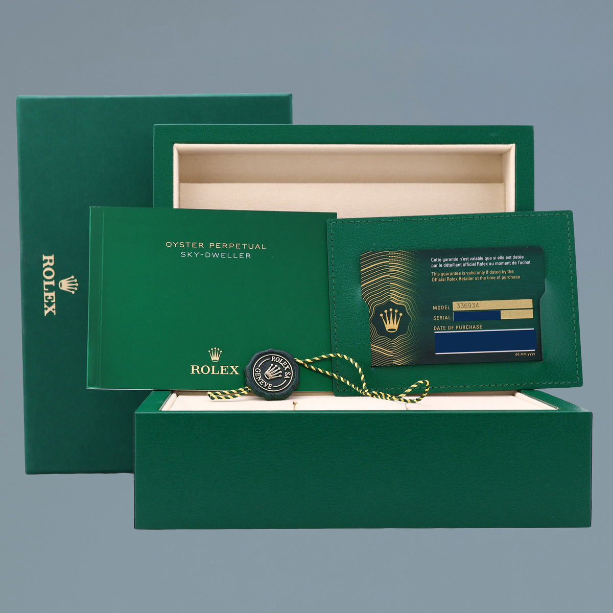 2026 NEW PAPERS Rolex 336934 Sky-Dweller Steel Black Jubilee Fluted Watch Box