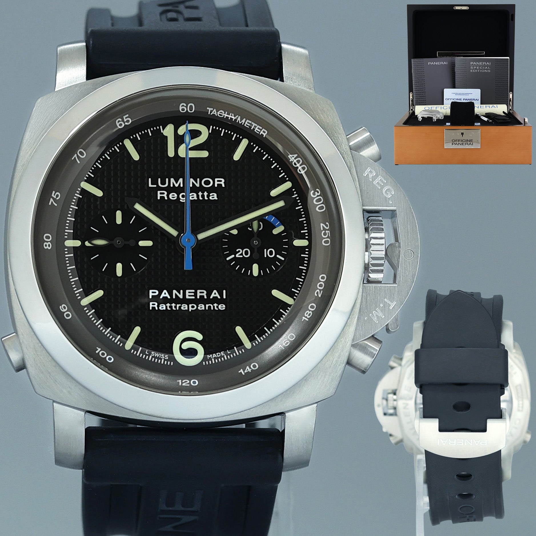 MINT 2008 PAPERS Panerai 44mm Steel Black Rubber PAM00286 Special