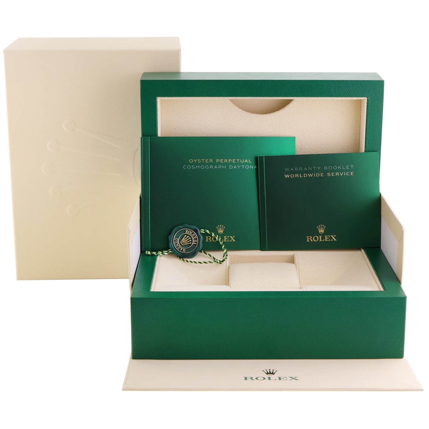 2021 MINT Rolex Daytona 116503 White Chronograph Two Tone Gold Steel Watch Box