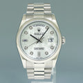 MINT Rolex Platinum 36mm President 118206 Silver Diamond Jubilee 36mm Watch Box