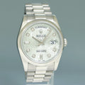 MINT Rolex Platinum 36mm President 118206 Silver Diamond Jubilee 36mm Watch Box