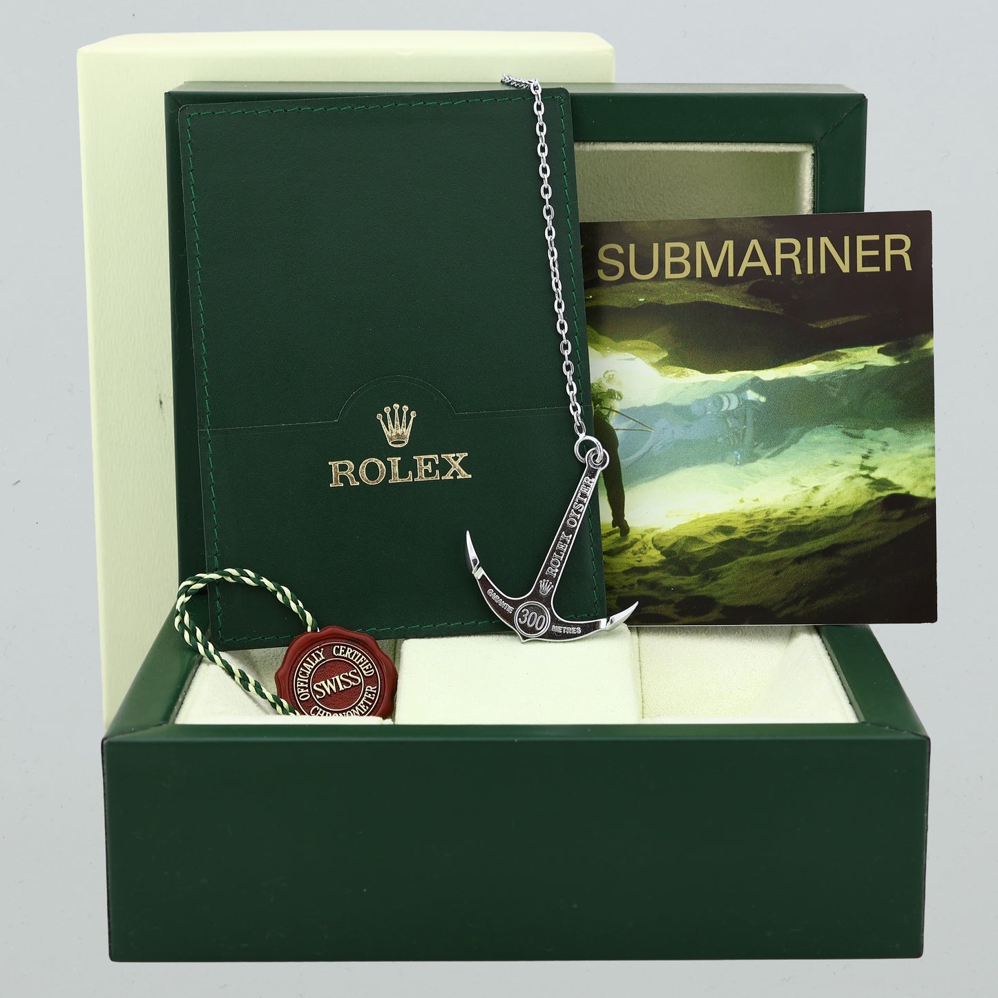 Rolex Flat 4 Kermit F Serial 16610LV Green Submariner 40mm Watch Box