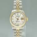 Diamond Pearl Ladies Rolex DateJust 26mm 69173 Two Tone Gold Steel Jubilee Watch Box