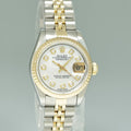 Diamond Pearl Ladies Rolex DateJust 26mm 69173 Two Tone Gold Steel Jubilee Watch Box