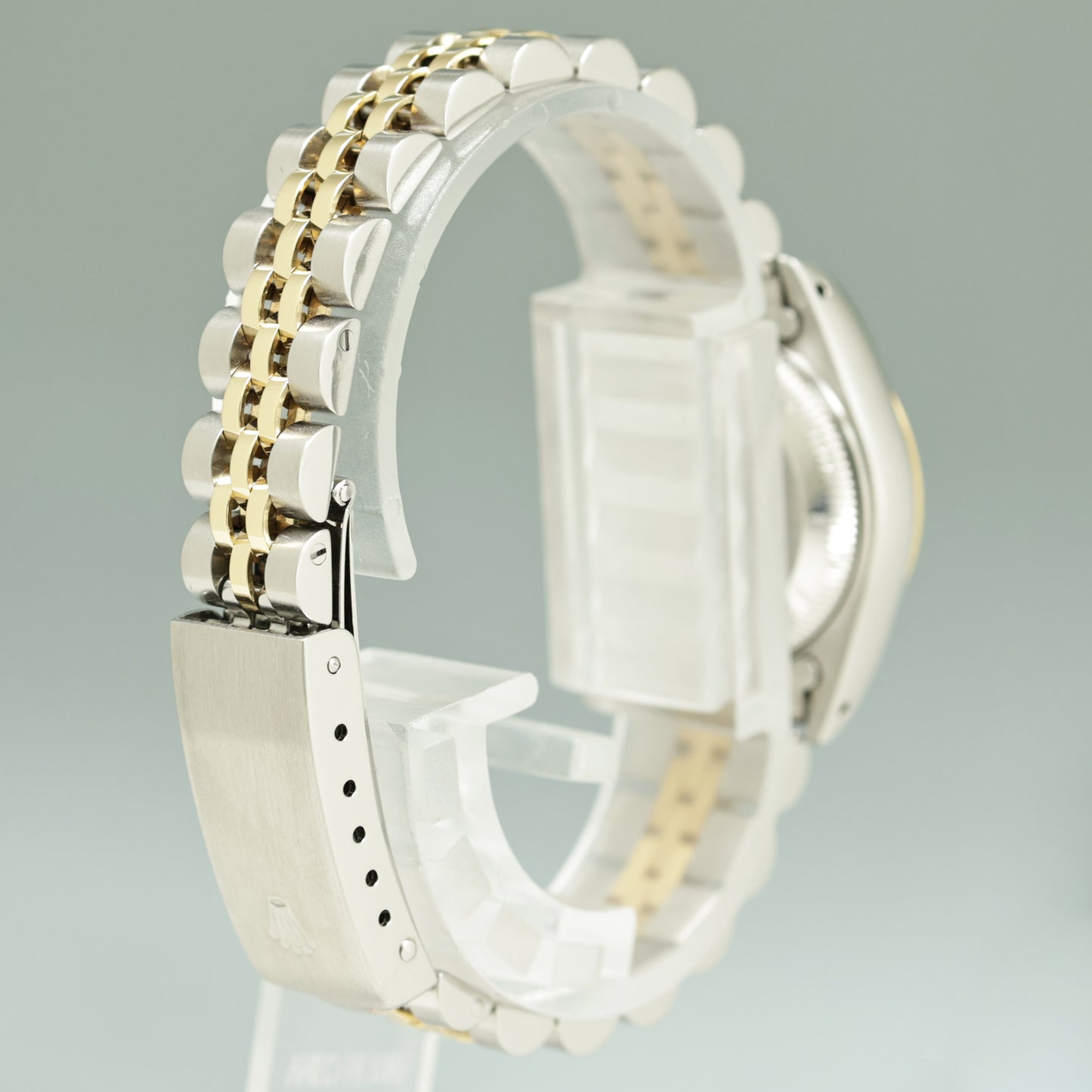 Diamond Pearl Ladies Rolex DateJust 26mm 69173 Two Tone Gold Steel Jubilee Watch Box