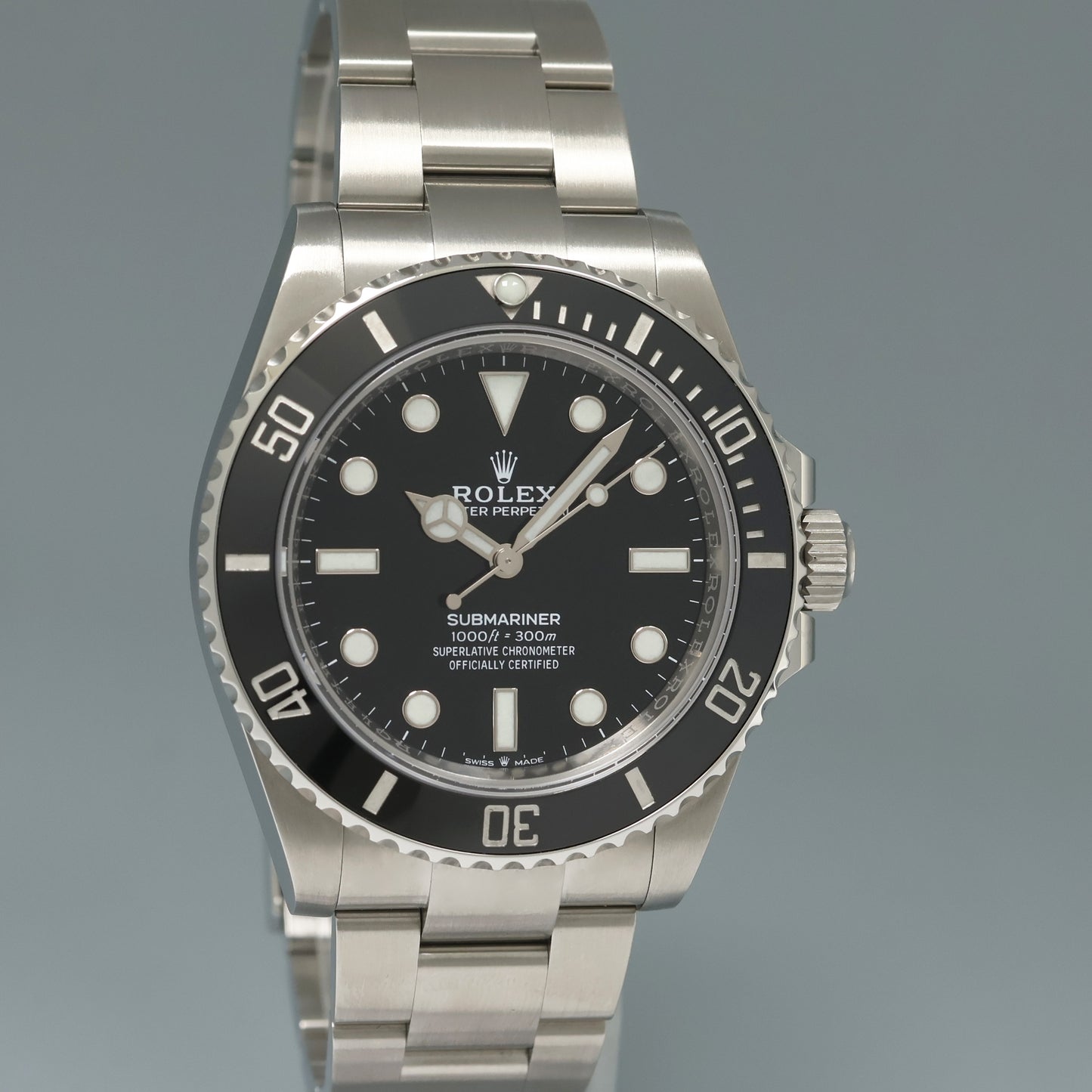MINT 2023 Rolex Submariner 41mm Black Ceramic Steel 124060LN No Date Watch Box