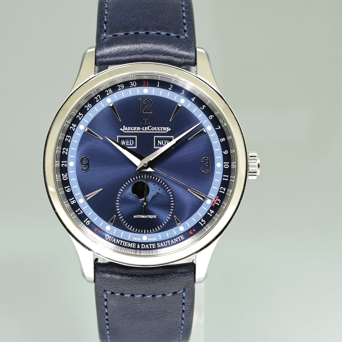 PAPERS Jaeger LeCoultre JLC Master Calendar Q4148480 Blue Dial 40mm Watch Box