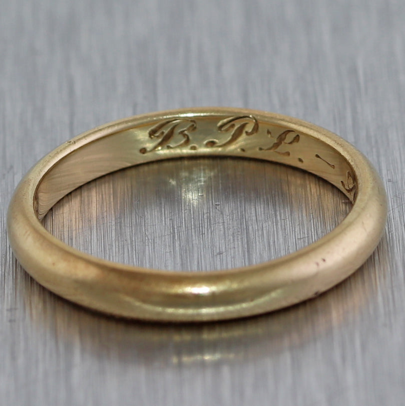 Antique Vintage Estate Tiffany & Co. 18k Yellow Gold Wedding Band Ring