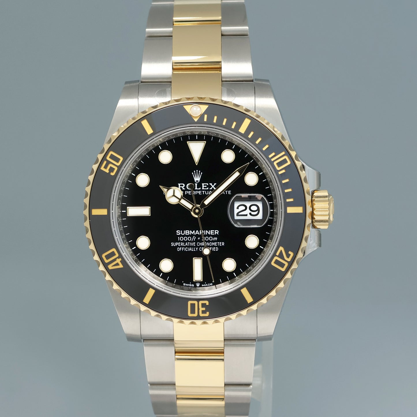 2021 NEW PAPERS Rolex Submariner 41mm Black 126613LN Two Tone Gold Steel Watch Box