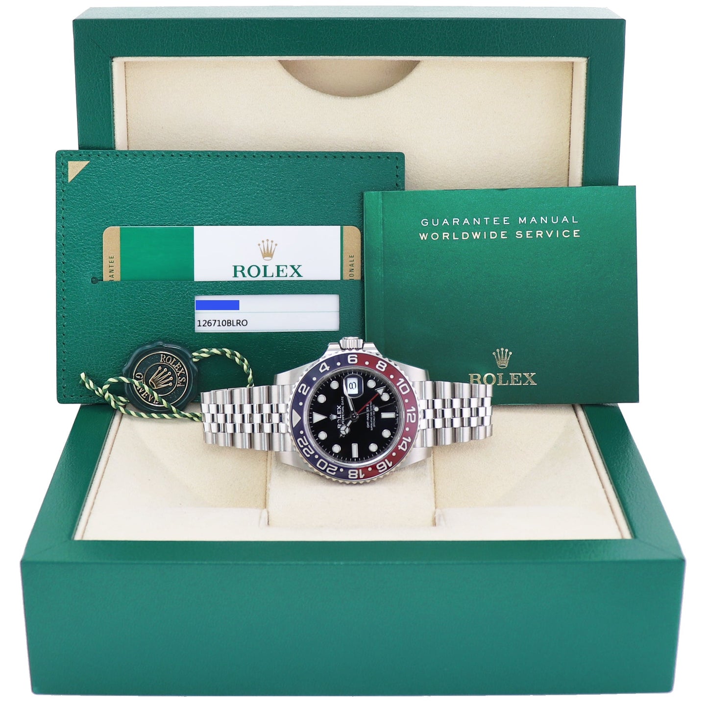 MINT 2019 PAPERS Rolex GMT Master II PEPSI Red Blue Jubilee Ceramic 126710 BLRO Watch