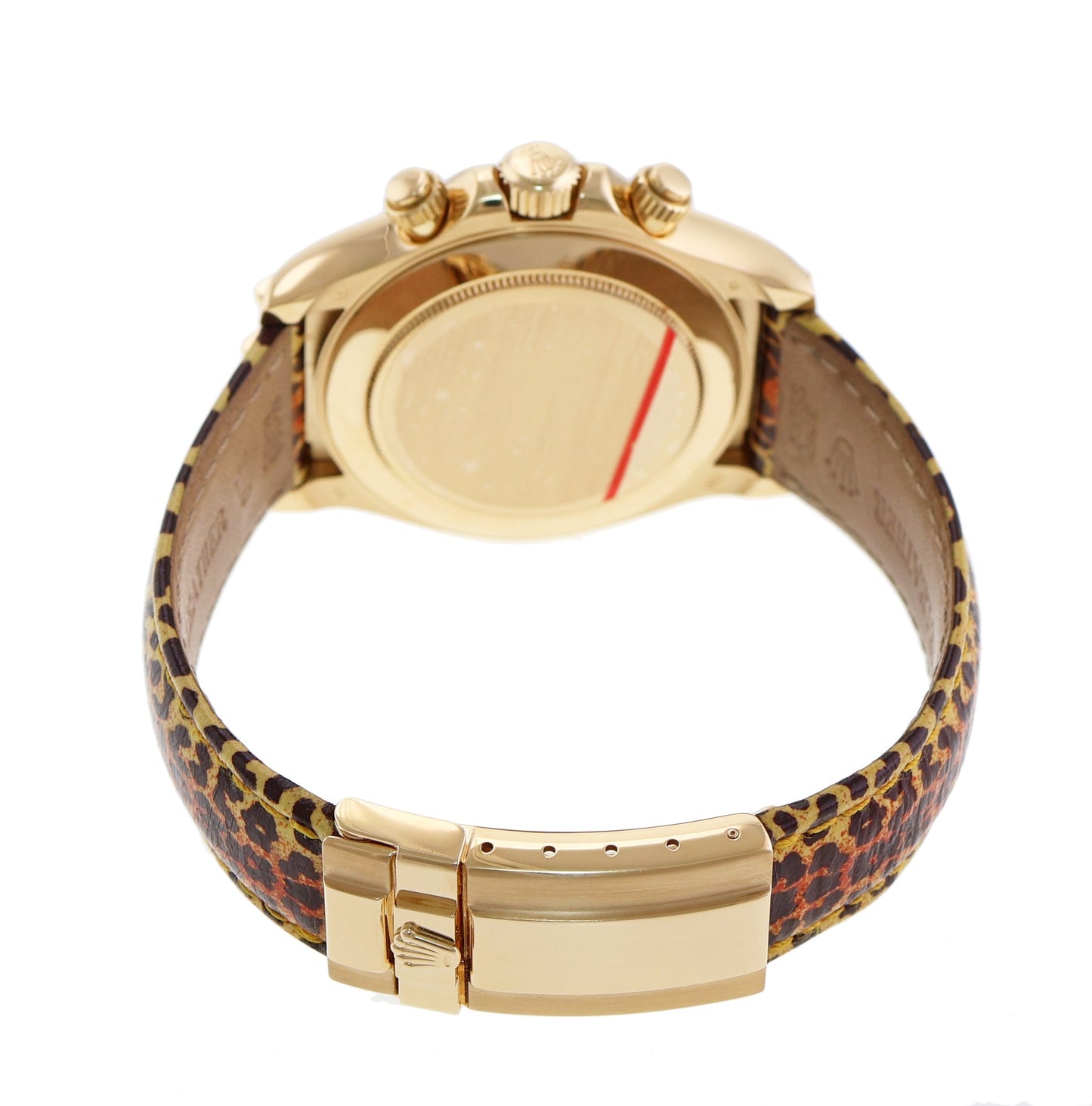 MINT Rolex Daytona 116598SACO Yellow Gold Leopard Safari Diamond Watch Box