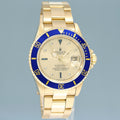 Rolex 16618 Submariner Yellow Gold Blue Champagne Serti Diamond 40mm Watch Box