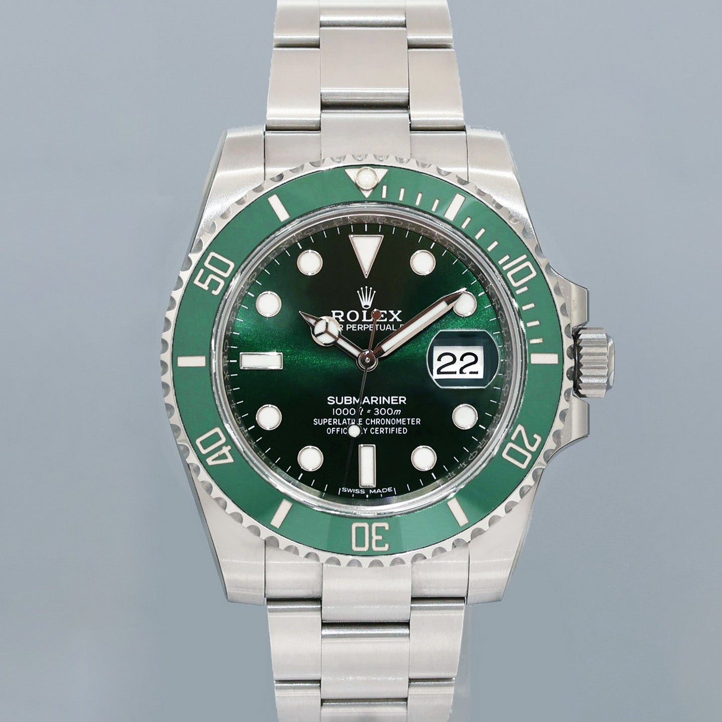 2020 NEW STICKERS PAPERS Rolex Submariner Hulk 116610LV Green 40mm Ceramic Watch