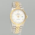 Rolex DateJust 36mm White Roman 16013 Two Tone Yellow Gold Steel Jubilee Watch Box