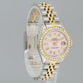 Diamond Ladies Rolex DateJust 26mm 6917 Two Tone Gold Mother of Pearl Jubilee Watch
