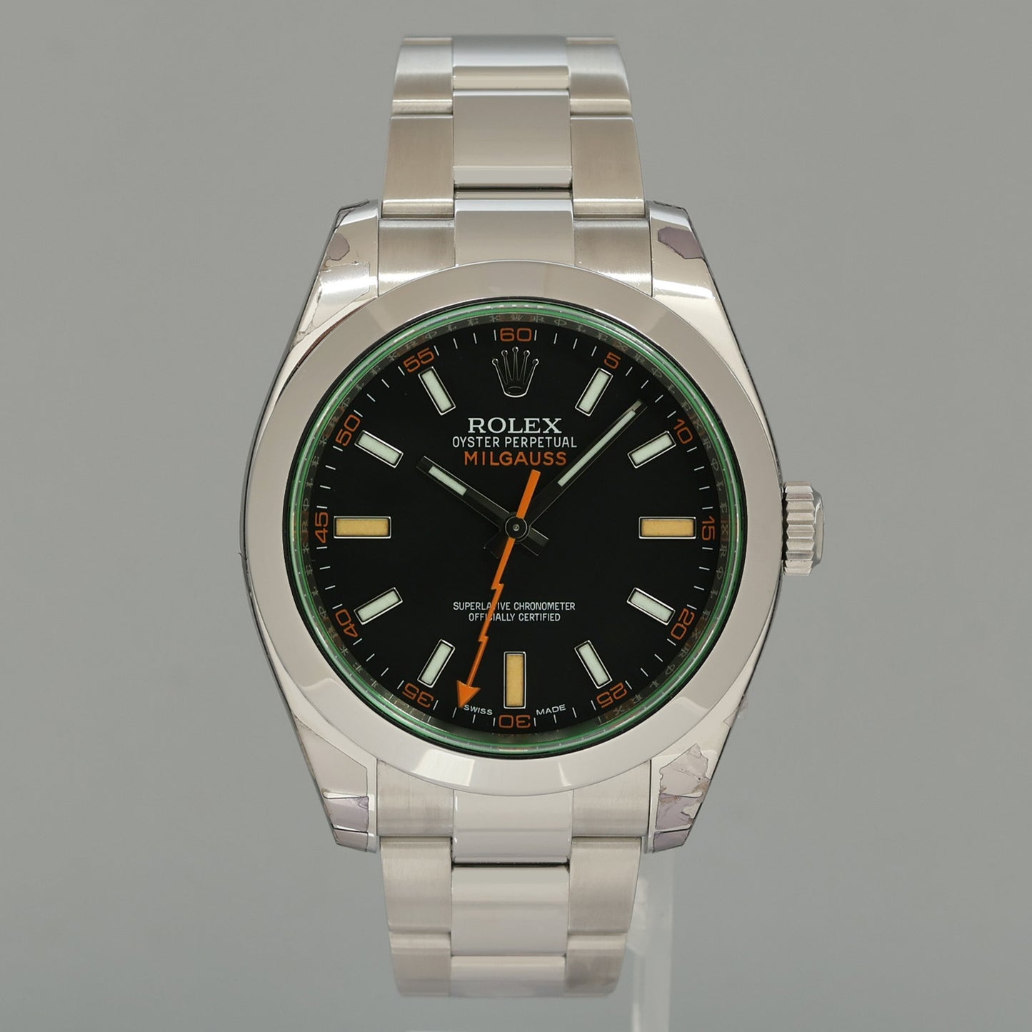2019 Stickers New Rolex Milgauss 116400GV Black Green 40mm Anti-Magnetic Black Watch