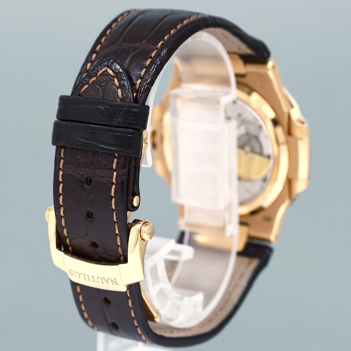 NOS NEW PAPERS Patek Philippe Nautilus Moonphase Rose Gold 5712R Leather Watch Box