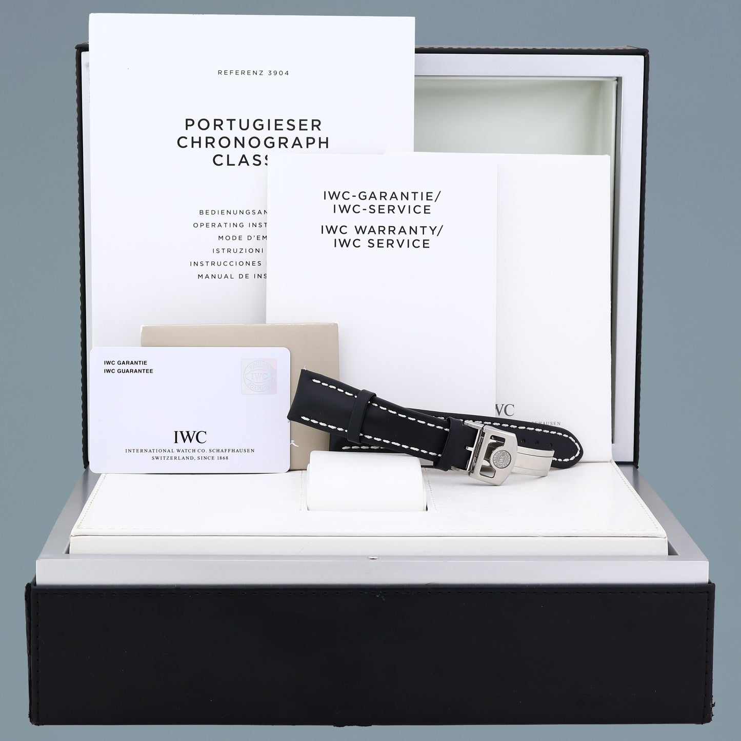 PAPERS MINT IWC Portofino Chronograph IW390404 Grey Leather 42mm Watch Box
