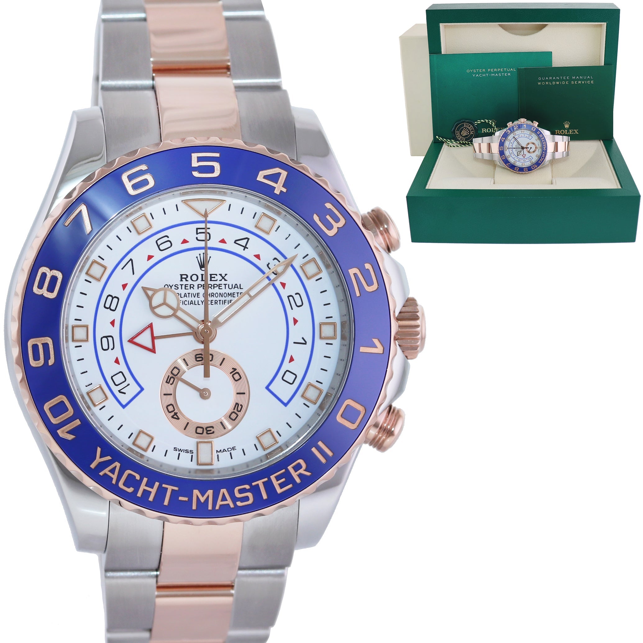 MINT 2022 Rolex Yacht Master II 116681 Steel Everose Gold Mercedes