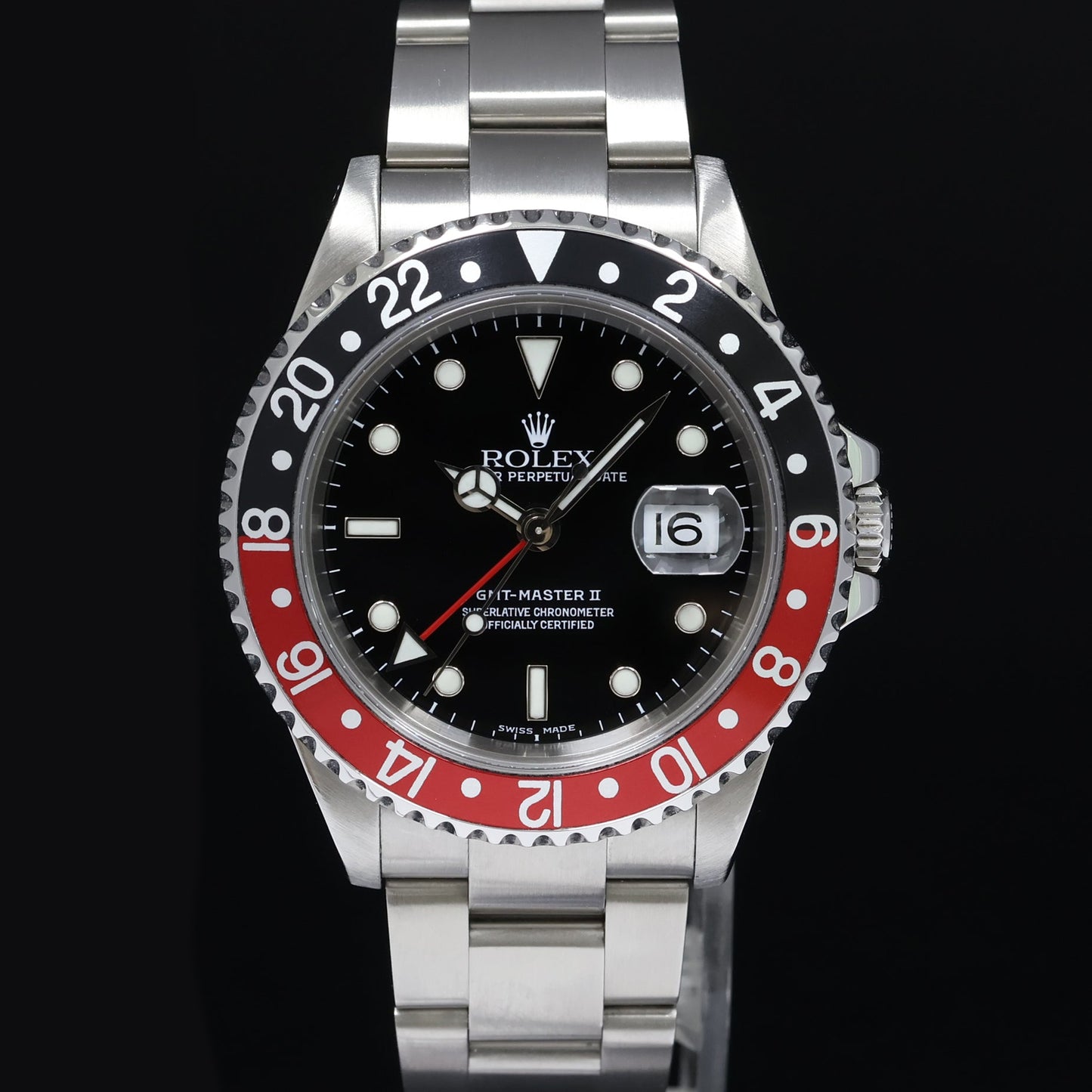 2002 MINT Rolex GMT-Master II Coke Red Black Steel 16710 40mm Watch Box