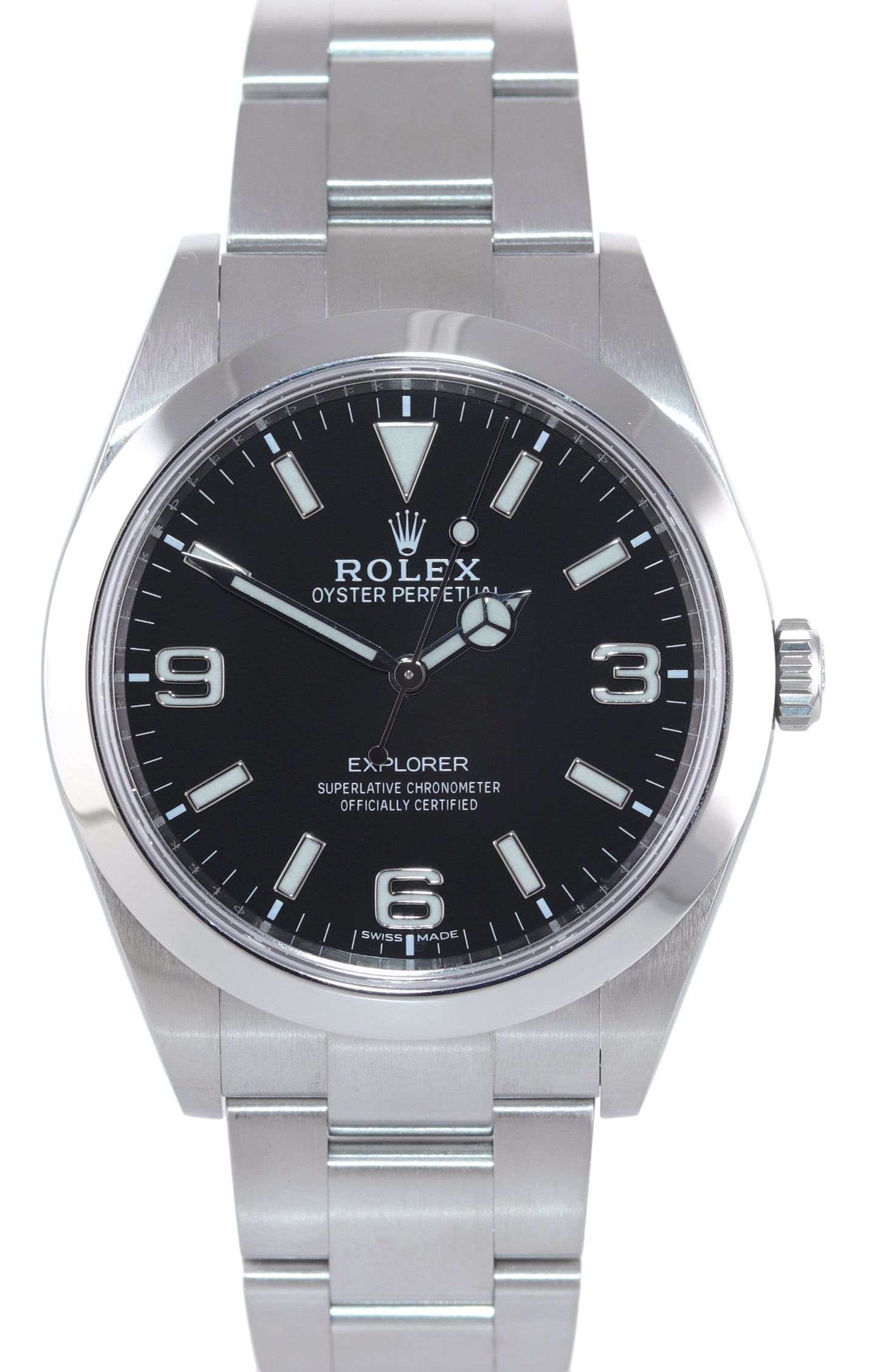 MINT 2018 PAPERS Rolex 214270 Explorer Black BLUE LUME 3-6-9 Steel 39mm Watch
