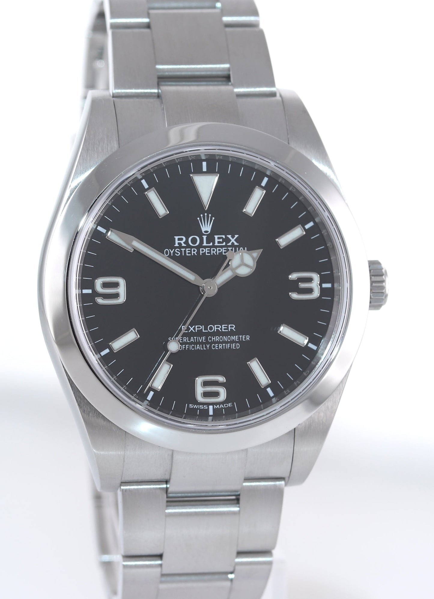 MINT 2018 PAPERS Rolex 214270 Explorer Black BLUE LUME 3-6-9 Steel 39mm Watch
