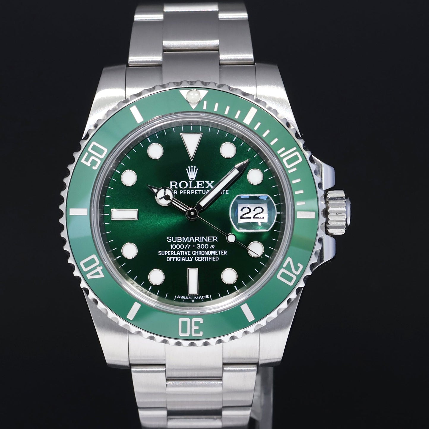 2017 MINT Rolex Submariner Hulk 116610LV Green 40mm Ceramic Watch Box