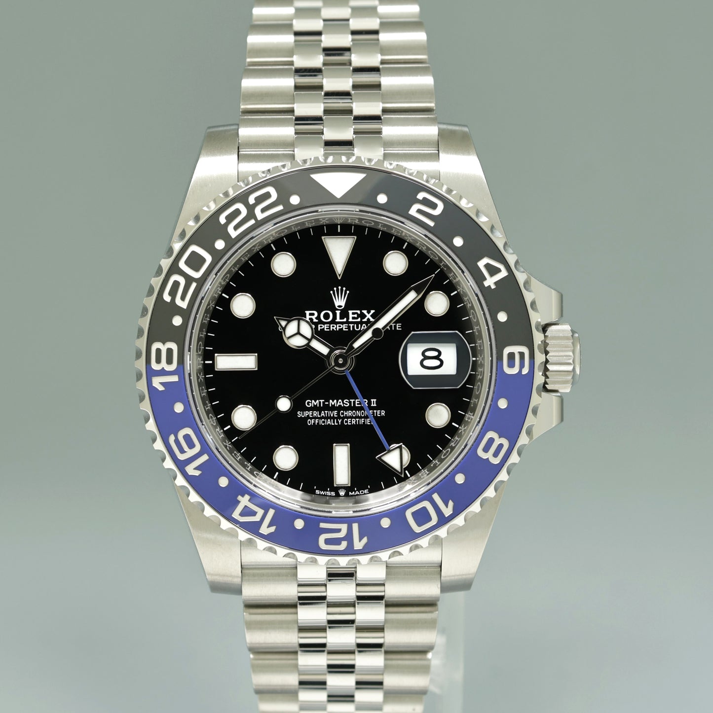 2021 NEW PAPERS 126710 BLNR Rolex GMT Master II Batman Blue Jubilee Steel Watch Box
