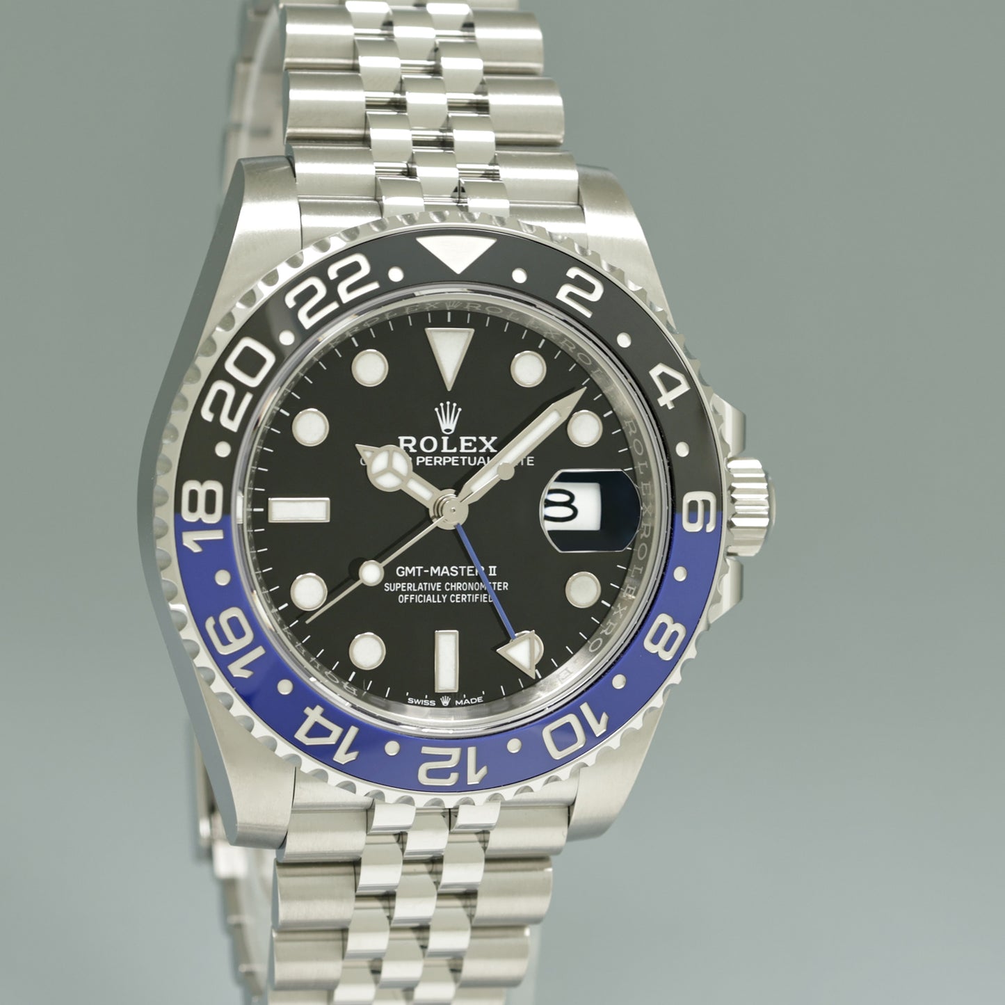 2021 NEW PAPERS 126710 BLNR Rolex GMT Master II Batman Blue Jubilee Steel Watch Box