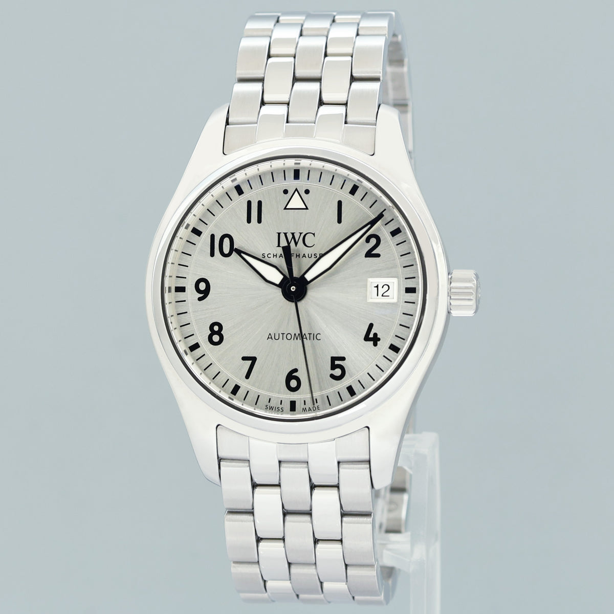 2017 PAPERS MINT IWC 36mm Pilot IW324006 Silver Dial Steel Watch Box