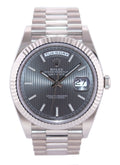 MINT 2020 Rolex Day Date 40 White Gold President Grey Tapestry 228239 Watch Box