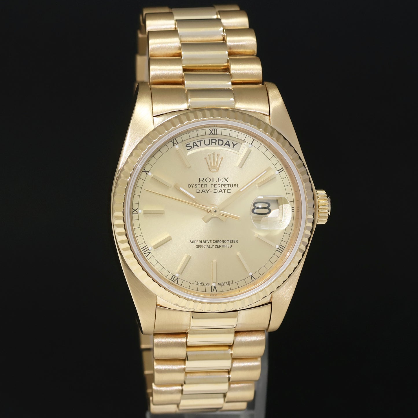 1991 MINT Rolex President Day-Date Champagne 18238 Double Quickset Yellow Gold Watch Box