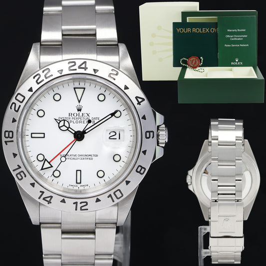 2001 MINT Rolex Explorer II White 16570 40mm Polar GMT SEL Holes Watch Box