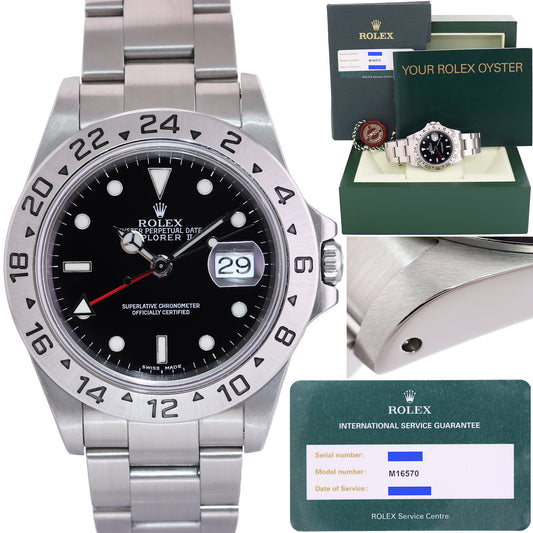 2023 ROLEX SERVICE CARD Rolex Explorer II 16570 Steel Black Dial 40mm Watch Box