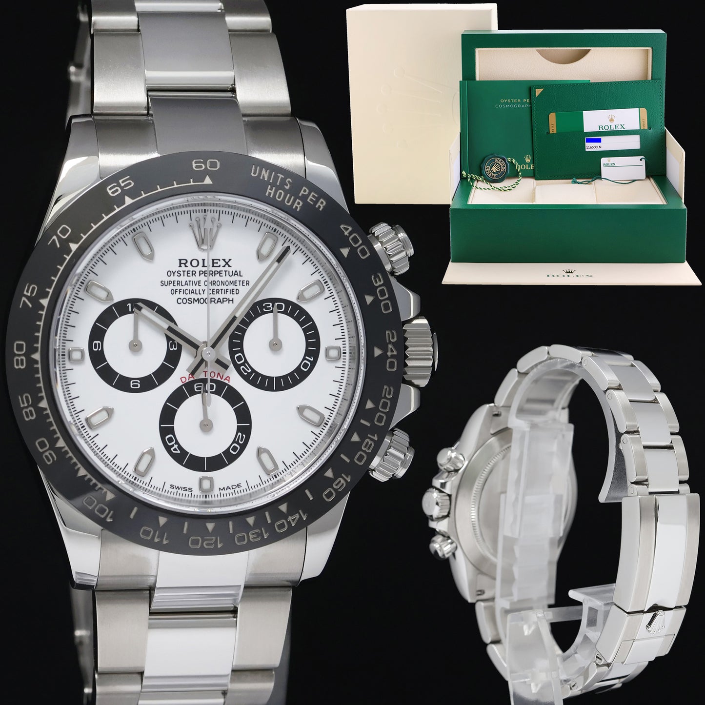 2020 MINT PAPERS Rolex Daytona 116500LN White Ceramic Panda Chrono 40mm Steel Watch