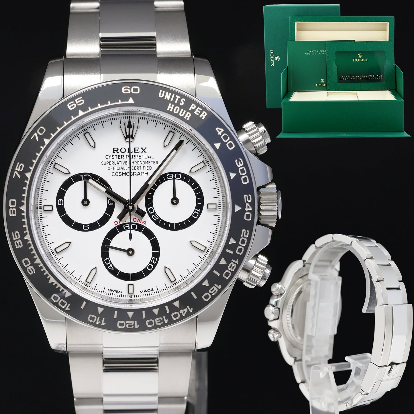 2025 NEW PAPERS Rolex Daytona 126500LN White Panda Ceramic Steel Watch Box