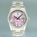 2007 PAPERS Rolex 118346 Platinum President MOP Diamond Bezel Day Date Watch