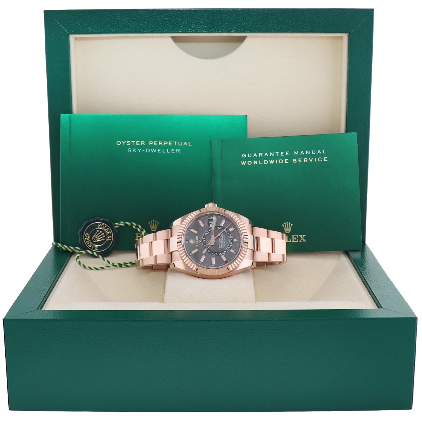 2023 NEW Rolex Sky-Dweller Rose Gold 42mm Rhodium Stick 326935 Watch Box