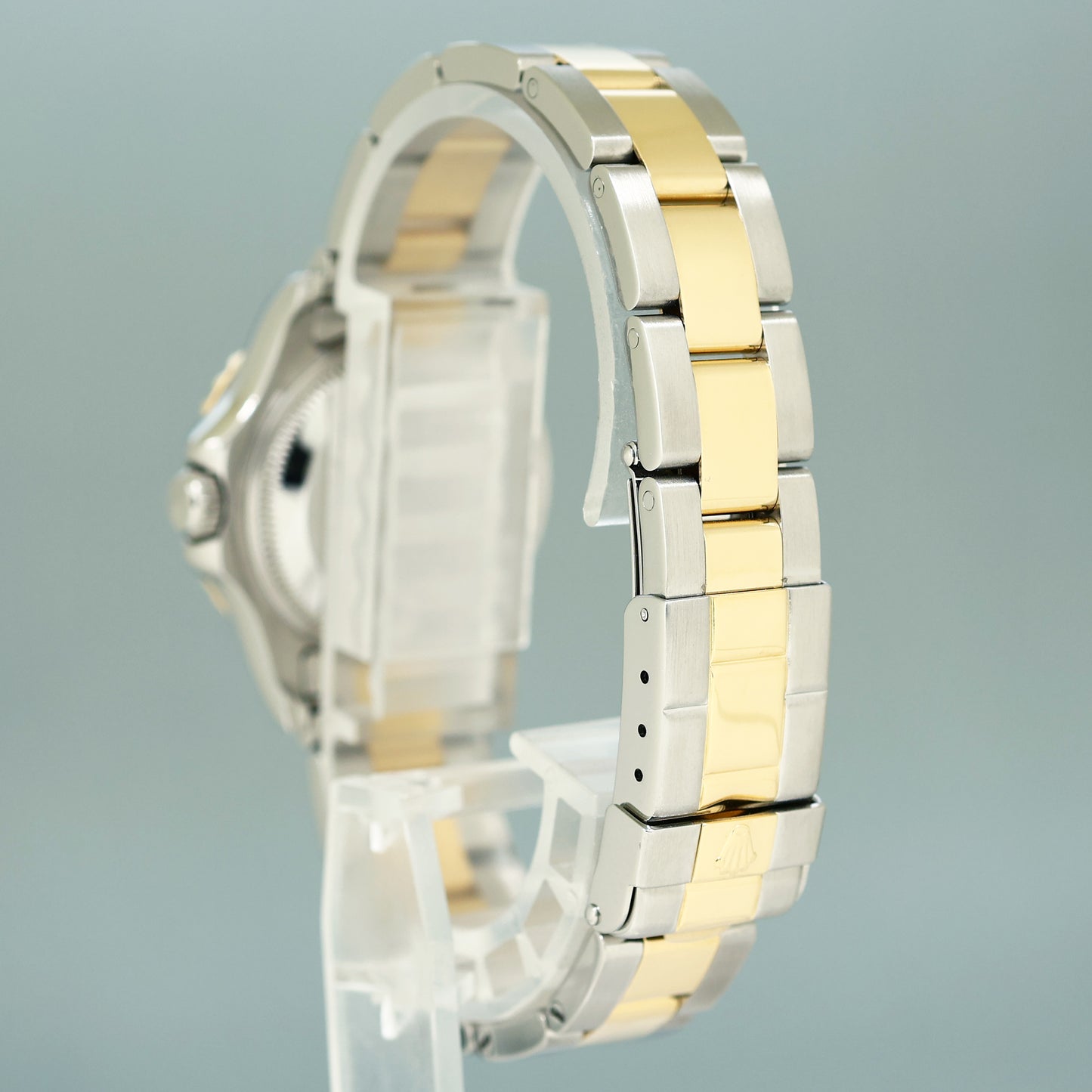 MINT Ladies Rolex Yacht-Master 169623 Two Tone Yellow Gold 29mm Blue Watch Box